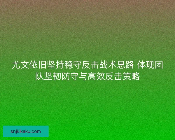 尤文依旧坚持稳守反击战术思路 体现团队坚韧防守与高效反击策略